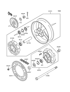 ZX1100 Заднее колесо и цепь