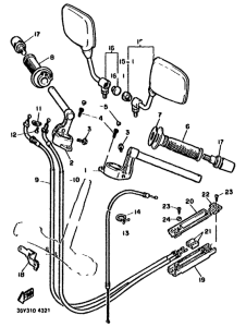 FJ1100 Steering handle. cable