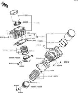 VN800 Цилиндр и поршни