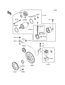 BN125 Starter motor / starter clutch