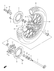 DR650 Rear wheel complete assy