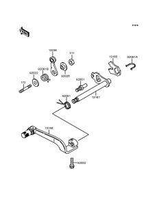 KDX125 Механизм переключения передач