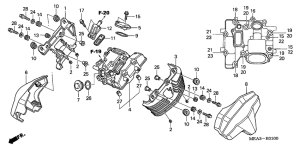 VTX1300S Крышка головки цилиндров,передняя