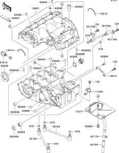 ZX636 Картер двигателя