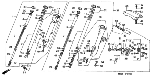 CBX750P2 Вилка передней оси