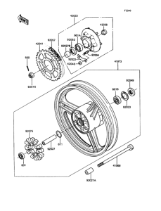 ZX400 Задняя ступица колеса