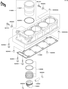 ZX1100 Цилиндр и поршни