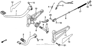 CM250 Shift pedal + brake pedal