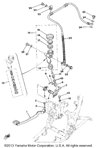 SR500E Brake pedal - rear master cylinder