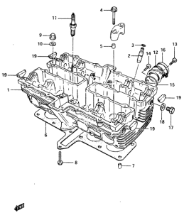GSX400 Головка цилиндров