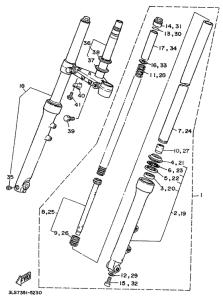 XV250S Передняя вилка
