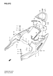 SV650 Обтекатель сидения