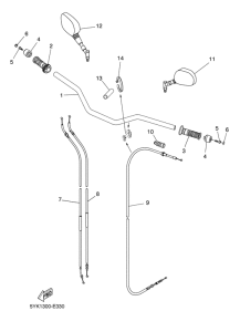 MT03 Steering handle & cable