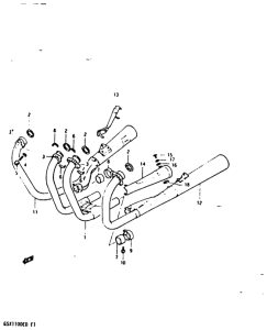 GSX1100 Muffler comp