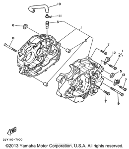TW200H Картер двигателя
