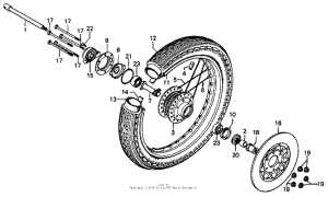 CB750 Front wheel + disc