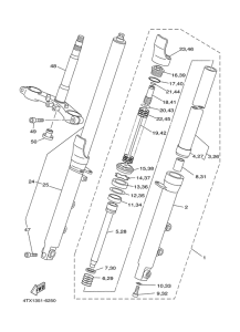 TDM850 Передняя вилка