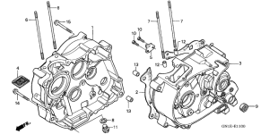 XR80R Картер двигателя