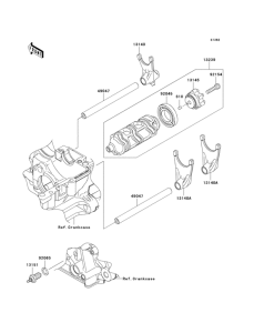 ZX1000 Валы и вилки переключения передач