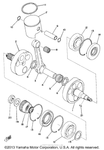 YZ360B Коленвал и поршни