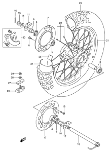 DR350 Rear wheel complete assy