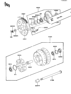 KZ1000 Rear hub / chain