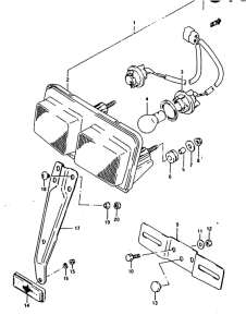 RG125 Задний комбинированный сигнал