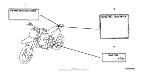 CR85R Лейбл предостережения