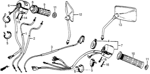 VF500C Control levers + cables + switches