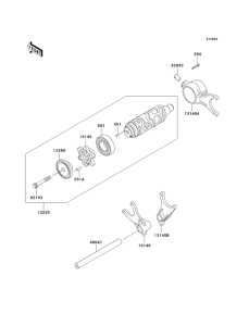 VN1500 Валы и вилки переключения передач