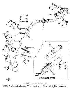 YZ100D Выхлопная система