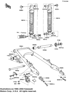 KL250 Swing arm / shock absorbers
