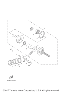 YW125 Коленчатый вал и Поршень
