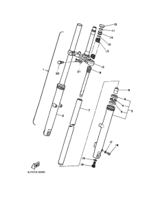 SR250 Front fork assy(ur silv
