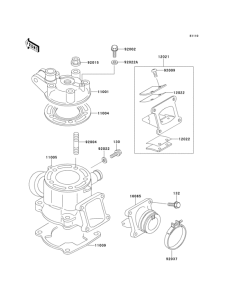 KX100 Цилиндр и головка цилиндров