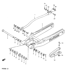 RM250 Rear swinging arm model d