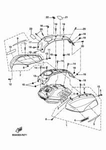 XSR700 Топливный бак