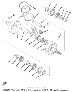 MX175B Коленвал и поршни