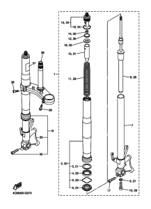 YZF-R1R ( RaceBase) Front fork assy(ur silv