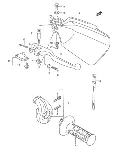 DR350 Рукоятка газа и тормоза