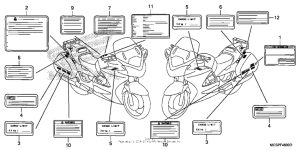 ST1300P (ABS) Лейбл предостережения