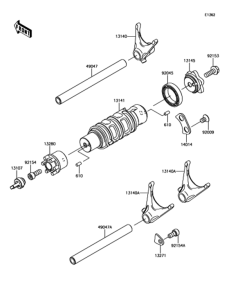 EX650 ギヤチェンジドラム / シフトフォーク