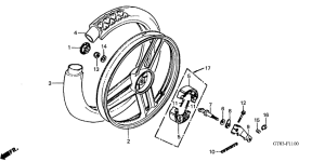 PK50 Rear wheel complete assy
