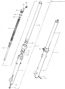DR500 Вилка передней оси