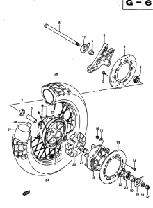 DR650 Rear wheel complete assy