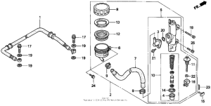 VFR750F Rr. brake master cyl. 94-96
