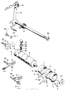 SL350 Shift drum + shift arm