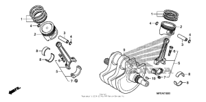 VT750C2B Коленчатый вал и поршни