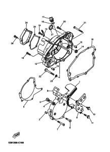 DT125RE Crankcase cover ass`y  (v