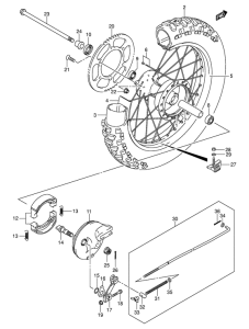 DR-Z125 Rear wheel complete assy
